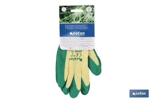 Guantes de tela y palma de látex | Adherencia correcta y resistentes | Ideales para trabajos manuales | Cómodos y adaptables. Referencia 11000050