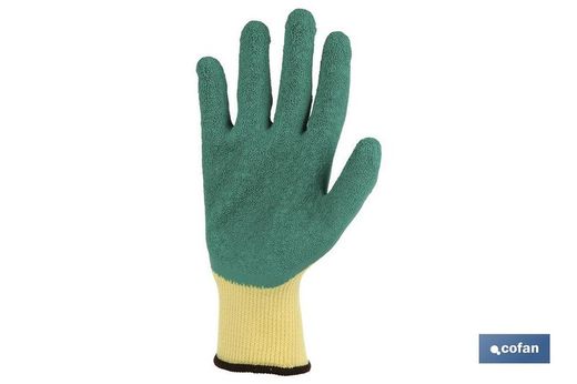Guantes de tela y palma de látex | Adherencia correcta y resistentes | Ideales para trabajos manuales | Cómodos y adaptables. Referencia 11000050
