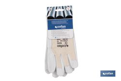 Guantes de piel de vacuno y dorso de punto | Duraderos y resistentes | Transpirables | Protección y seguridad. Referencia 11000156