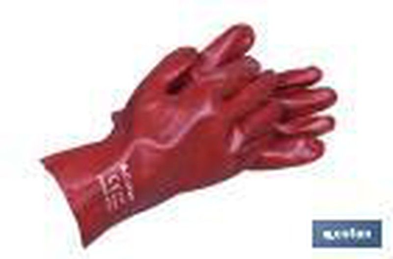 Guante Pvc Estanco Rojo De 27 Cms.