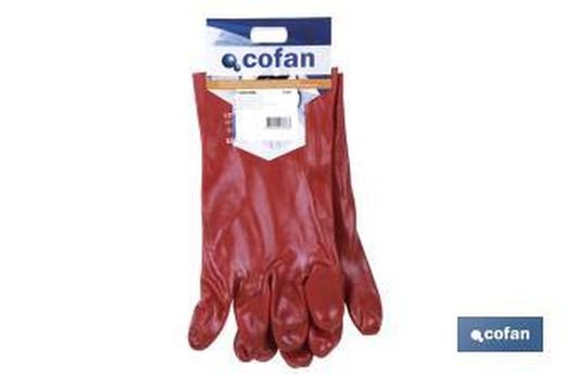 Guante Pvc Estanco Rojo De 27 Cms.