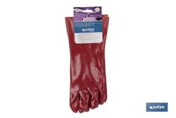 Guante Pvc Estanco Rojo De 35 Cms.Protegen y cuidan la piel | Ideales para tareas de limpieza. Referencia 11000046.