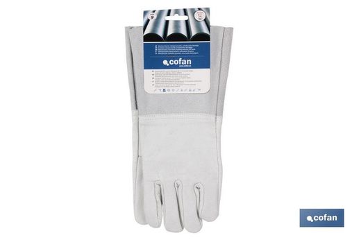 Guantes de vacuno con manguitos de 13 cm | Piel de serraje | Comodidad y protección | Ideales para agricultura y recolección. Referencia 11000080