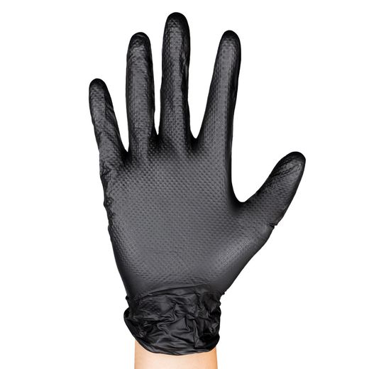 Guantes negros ó naranjas desechables de nitrilo 7,0MIL (100 Uds..) Textura Diamante.