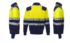 Jersey Bicolor Con Cremallera Alta Visibilidad Sup Ama/Inf Marino Ref. 301001-70