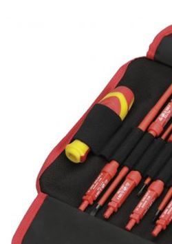 Juego De Destornilladores Aislados Con Varilla Intercambiable En Estuche De Nylon ALYCO, Referencia 119332