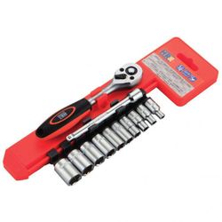 Juego De Llaves De Vaso De 1/4” Hr Soporte Plástico 12 Piezas