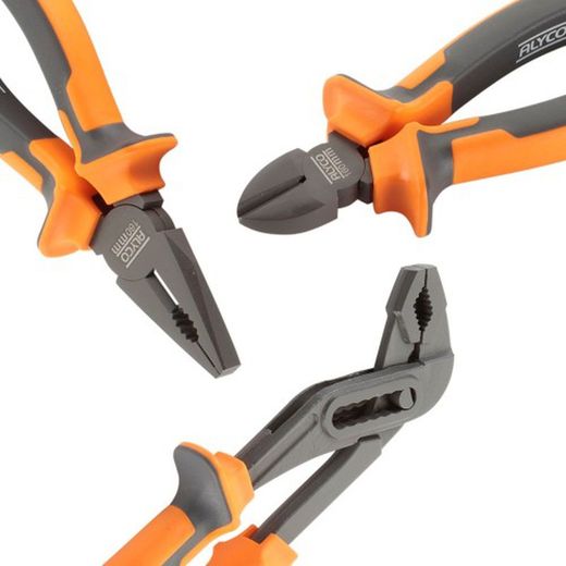 Juego De 3 Alicates Teflonados En Blister ALYCO ORANGE, Referencia 170509