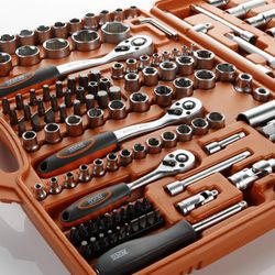 Juego De Llaves De Vaso De 1/2″ + 3/8″ + 1/4″ 171 Piezas ALYCO ORANGE, Referencia 170745