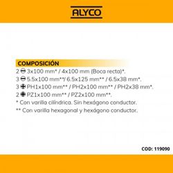 Juego De 10 Destornilladores En Caja De Plástico ALYCO, Referencia 119090