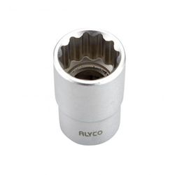 Juego de 10 llaves de vasos de boca bihexagonal de diferentes medidas, para carracas de 1/2" En Regleta De Plástico ALYCO, Referencia 190433