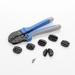 Juego de prensaterminales con 7 cabezas intercambiables, llave allen y tornillos de recambio Alyco Referencia 108352