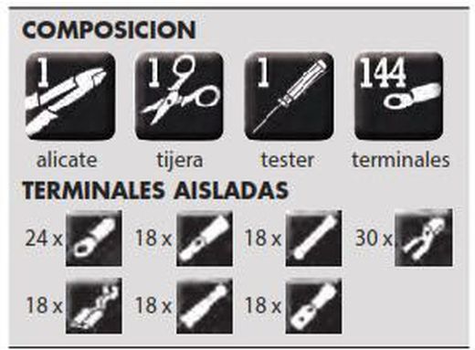 Juego 147 Pieza Terminales+Tijera+Tester