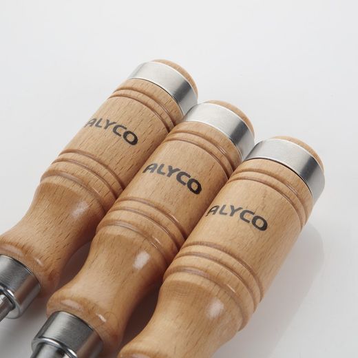Juego Formones Mango Hergonómico de Madera de Haya , 3 formones de 12,20 y 25 milímetros. Referencia 125060