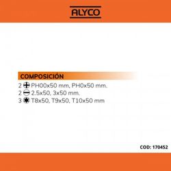 Juego De 7 Destornilladores De Precisión En Caja De Plástico ALYCO ORANGE, Referencia 170452