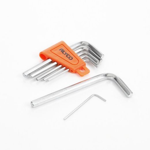 Juego De 7 Llaves Acodadas Hexagonales Allen, Soporte De Plástico ALYCO ORANGE, Referencia 170607
