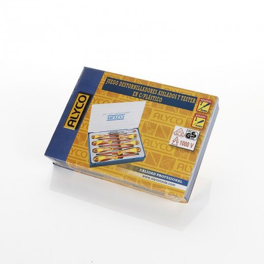 Juego De Destornilladores Aislados 8 Pzs, Caja De Plástico ALYCO, Referencia 119335