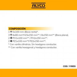 Juego De 8 Destornilladores En Caja Carton ALYCO, Referencia 119055