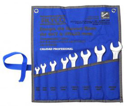 Juego De 8 Llaves Fijas De 2 Bocas De 6x7-20x22  En Bolsa De Nylon ALYCO, Referencia 191081