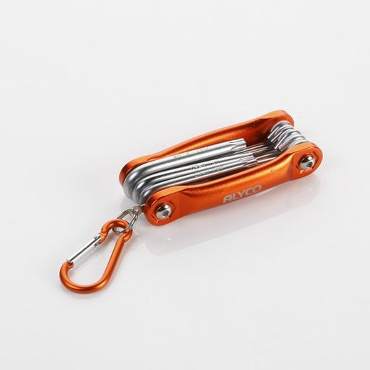 Juego De 8 Llaves Torx Inviolable, En Soporte Montura Metálica ALYCO ORANGE, Referencia 170617