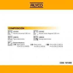 Bolsa De Nylon Con Herramientas, Juego 9 Herramientas ALYCO, Referencia 101400