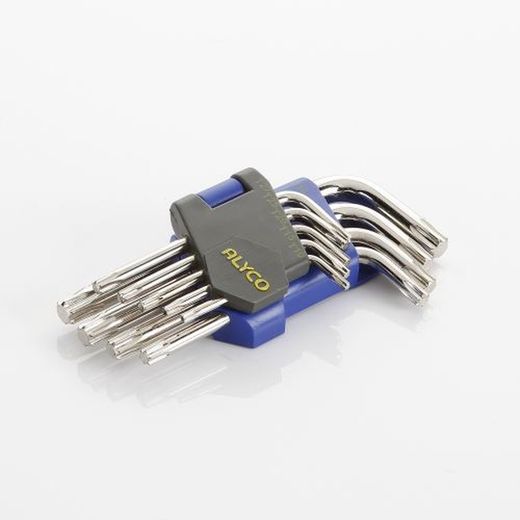 Juego 9 Llaves Acodada Torx De T10-T50 Alyco, Referencia 193270