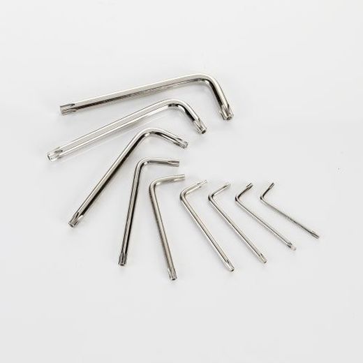 Juego De 9 Llaves Acodadas Torx Inviolable En Soporte De Plástico De T10 A T50 ALYCO, Referencia 193290