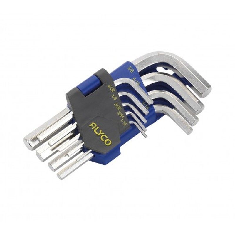 Juego De 9 Llaves Allen En Pulgadas Con Soporte De Plastico ALYCO, Referencia 193071