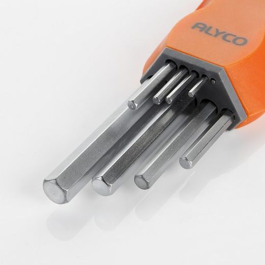 Juego De 9 Llaves Acodadas Hexagonales Allen, Soporte De Plástico ALYCO ORANGE
