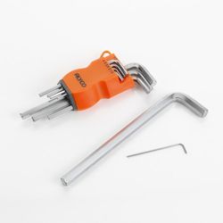 Juego De 9 Llaves Acodadas Hexagonales Allen, Soporte De Plástico ALYCO ORANGE