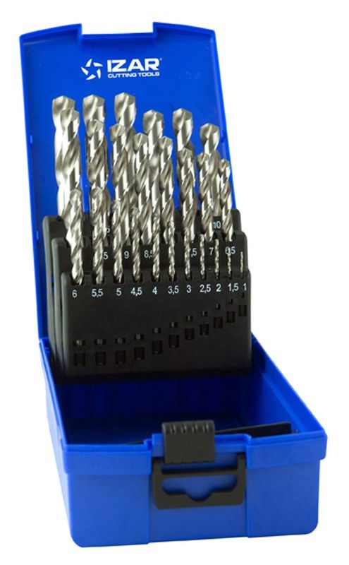 Juego Brocas Mango Cilindrico  De Medidas De 1 A 13 X 0.50 Mm, 25 Brocas, Din338 .Sets 1456