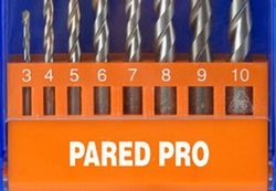 Juego 8 Brocas de Widia Para Hormigon/Pared con Punta De Metal Duro, Profesional, Medidas 3-4-5-6-7-8-9-10 Mm, Referencia 1487