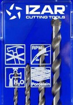 Juego de 4 Brocas Mango Cilindrico Para Porcelanico, Medidas 4 - 5 - 6 - 8 Mm, Referencia 1482