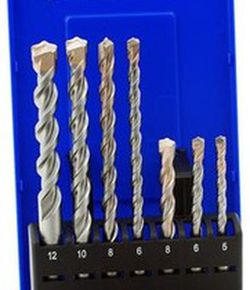 Juego de 7 Brocas para Hormigon, Anclaje SdS Plus, Medidas 5-6-8-10-12, Referencia 1497