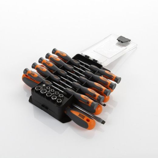 Juego Combinado De Destornilladores, Vasos Y Puntas 44 Piezas En Estuche Plástico ALYCO ORANGE, Referencia 170465