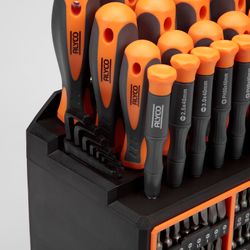 Juego combinado de destornilladores y puntas de 114 piezas con soporte ALYCO ORANGE. Referencia 170467
