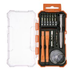 Juego de 19 piezas para reparación de aparatos electrónicos y móviles ALYCO ORANGE. Referencia 171239