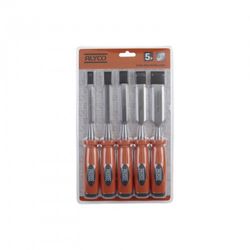 Juego De 5 Formones Mango Bicomponente En Blister ALYCO ORANGE, Referencia 171238