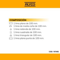 Juego De 6 Limas De 100 Mm en caja de Plástico Limas De Aguja. Referencia 197495.
