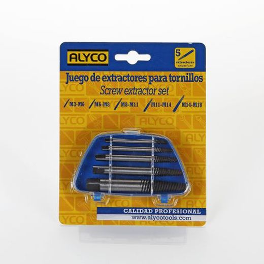 Juego De Extractores Para Tornillos En Caja De Plástico ALYCO, Referencia 122330