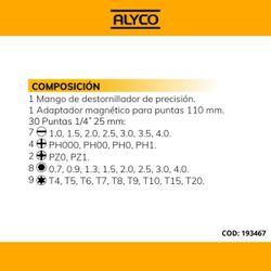 Juego Destornilladores Precision 30 En 1. Referencia 193467.