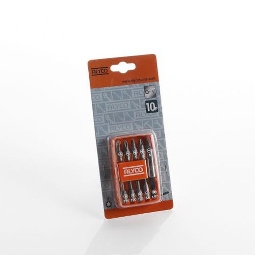 Juego De 9 Puntas De Atornillar De 1/4" Y Adaptador Magnético En Caja De Plástico ALYCO ORANGE, Referencia 170494