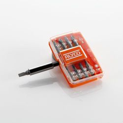 Juego De 9 Puntas De Atornillar De 1/4" Y Adaptador Magnético En Caja De Plástico ALYCO ORANGE, Referencia 170494