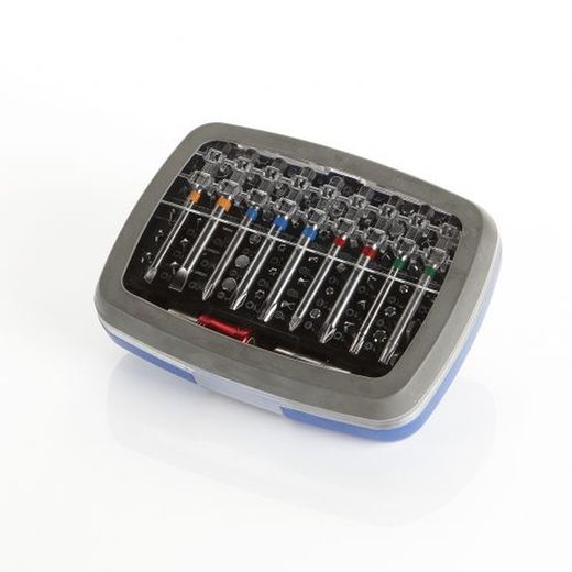 Juego De Puntas Y Adaptadores, 71 Piezas De Puntas De 1/4" Con 12 Huellas Diferentes En Caja De Plastico, Referencia 193730