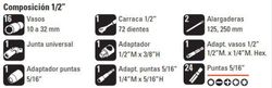 Juego De Llaves De Vaso De 1/2” Hr 48 Piezas