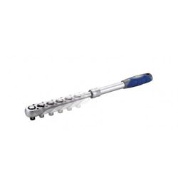 Juego de llaves de vaso de 1/4'', carraca extensible de 72 dientes y diferentes accesorios Alyco, Referencia 192187