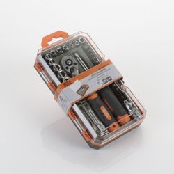 Juego Llaves De Vasos Y Accesorios 1/4" 35 Piezas ALYCO ORANGE, Referencia 170735