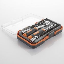 Juego Llaves De Vasos Y Accesorios 1/4" 35 Piezas ALYCO ORANGE, Referencia 170735