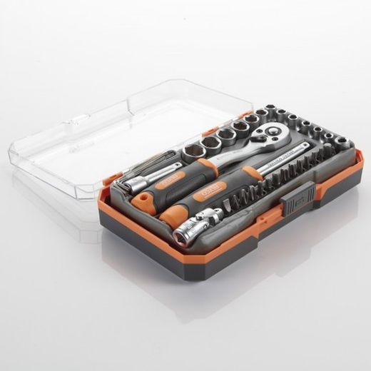 Juego Llaves De Vasos Y Accesorios 1/4" 35 Piezas ALYCO ORANGE, Referencia 170735