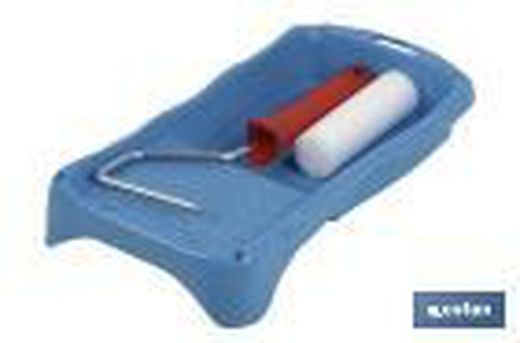 Kit de esmaltar compuesto de rodillo de espuma y cubeta | Medidas de la cubeta 16 x 31 cm | Medidas del rodillo 11 cm